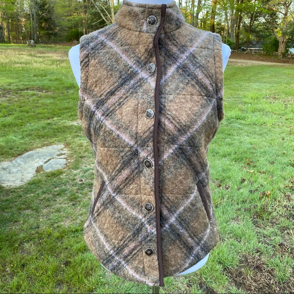 AVENTURA JACKET COAT VEST BROWN BLACK PINK BUTTON FRONT SIZE S